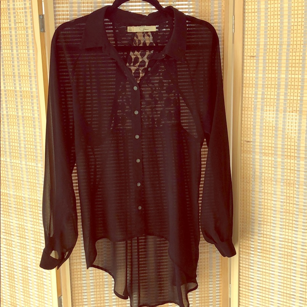 Black sheer blouse